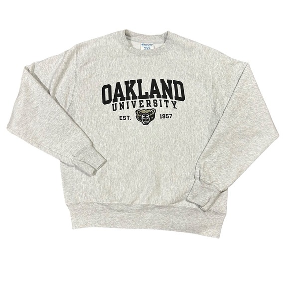Vintage Champion‎ Reverse Weave Sweatshirt Adult Size M Oakland University - Picture 1 of 13